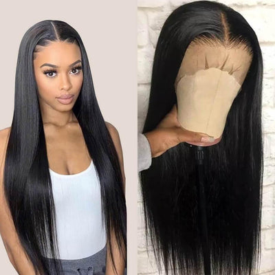 13x6 Brazilian human hair lace front wigs straight hair 150% density - zsfwigs