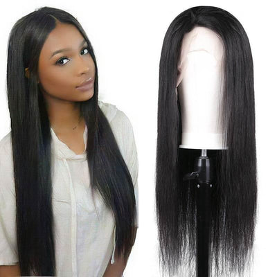 150% density Brazilian 13x6 lace front wig straight human hair free part - zsfwigs